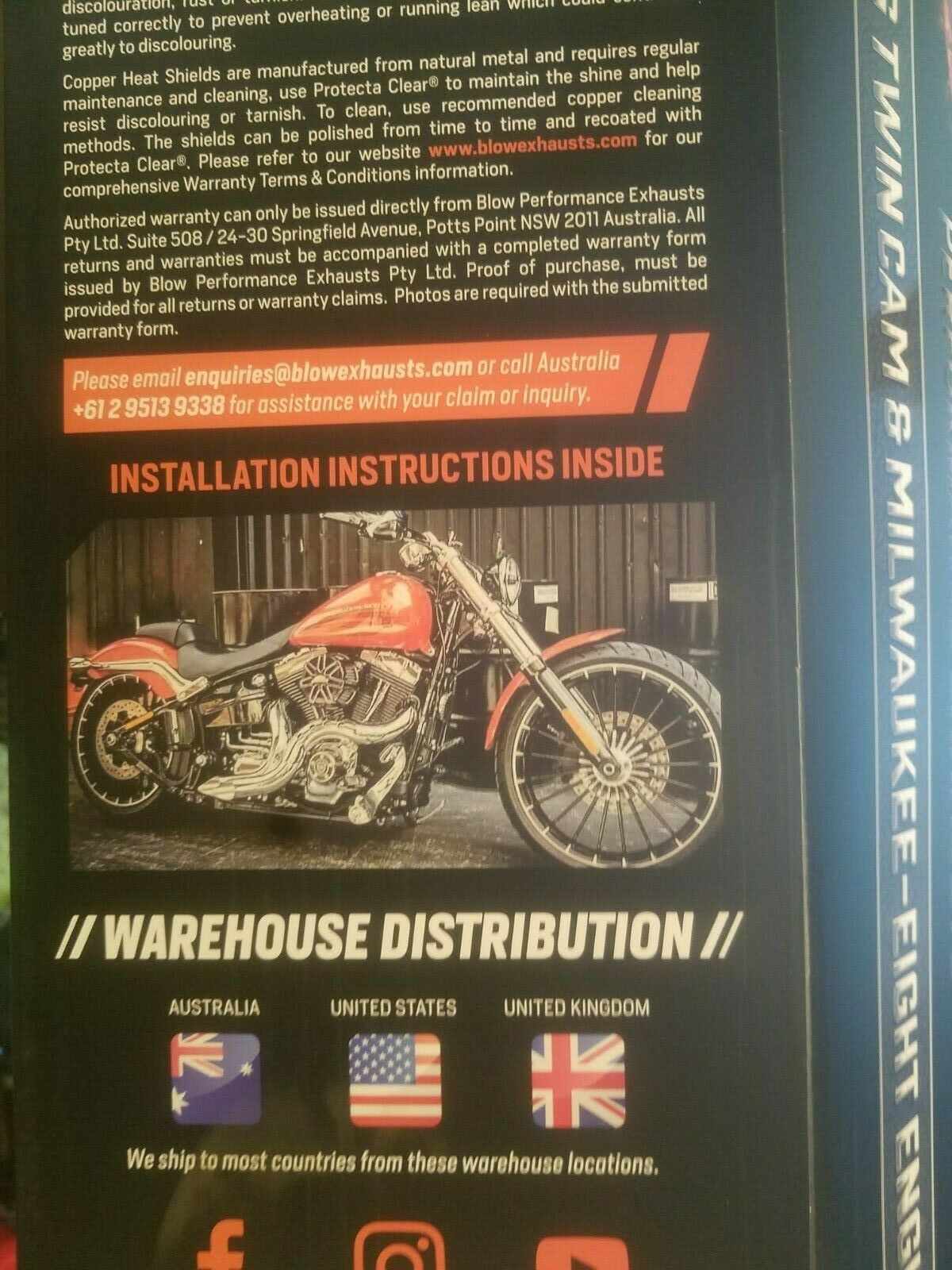 🏍  BLOW EXHAUST FOR HARLEY M 8 COMPLETE - Fresh Stock Dated February 2026