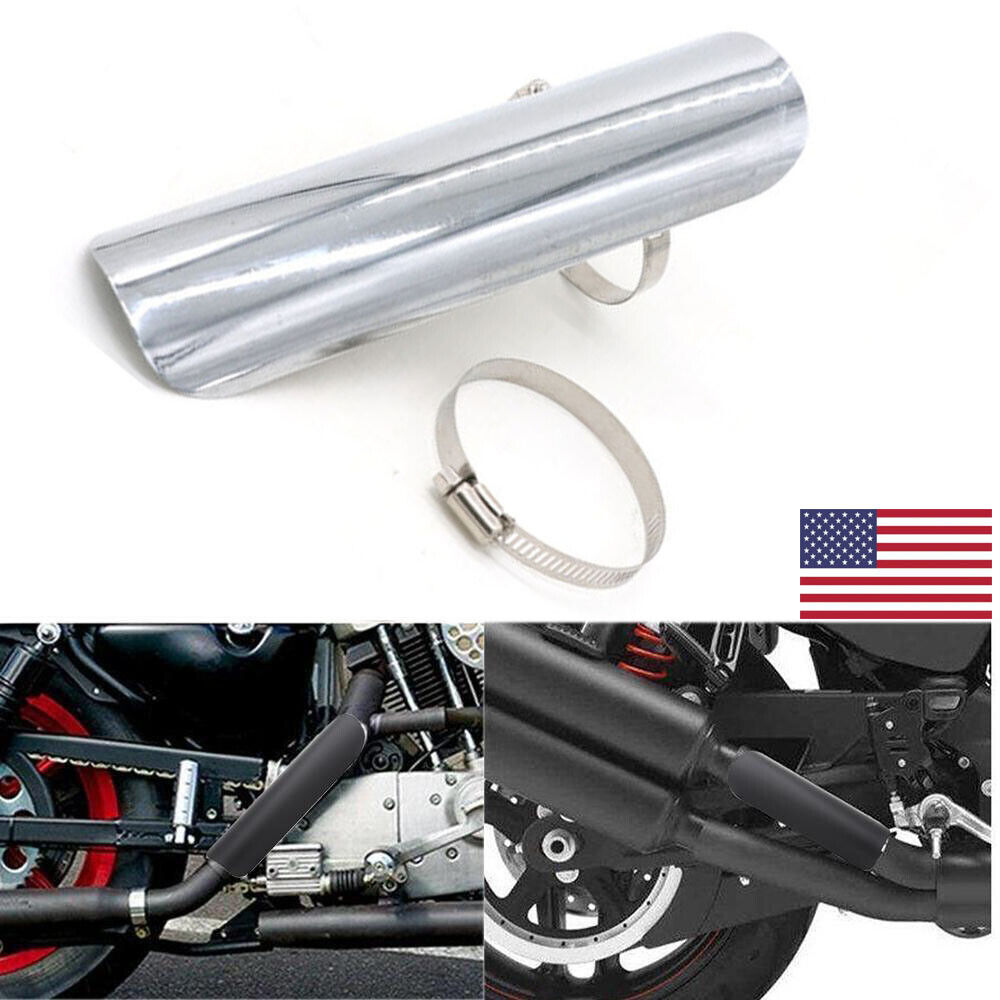 Chrome Fit for Harley Exhaust Muffler Pipe Heat Shield Cover Protect Motorcycle - Fresh Stock Dated February 2026