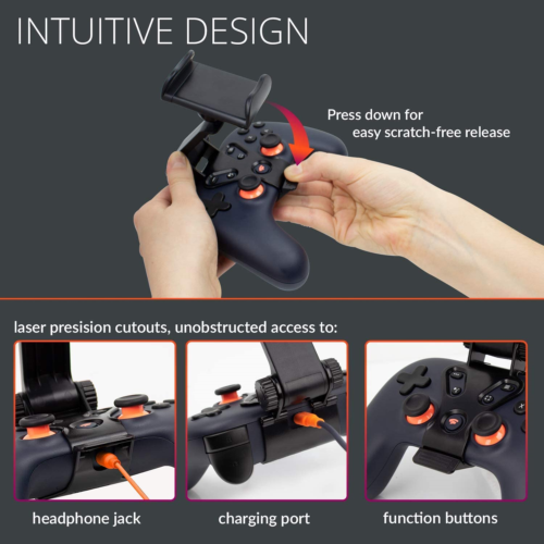 Orzly Phone Mount Clip for use with Google Stadia Controller - Fresh Stock Dated December 2025