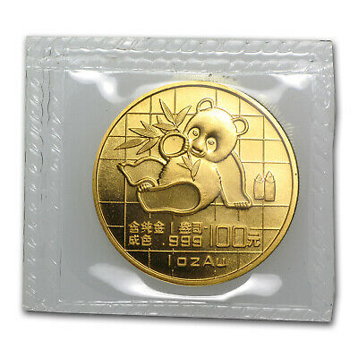 1989 China 1 oz Gold Panda Small Date BU (Sealed) - SKU #8964 - Fresh Stock Dated February 2026