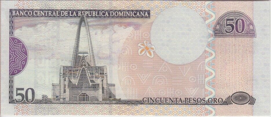 Dominican Republic  P. 170b 50 Pesos Oro 2002 pfx AN very low serial # UNC - Fresh Stock Dated December 2025