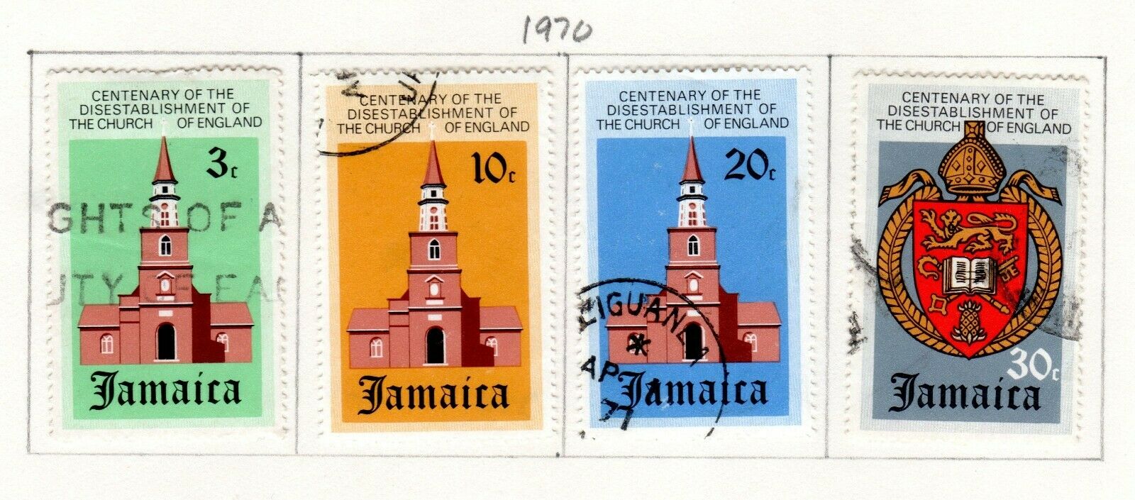 Jamaica Scott 322//342 Used on Album Page Issued 1970-1972 - Fresh Stock Dated December 2025