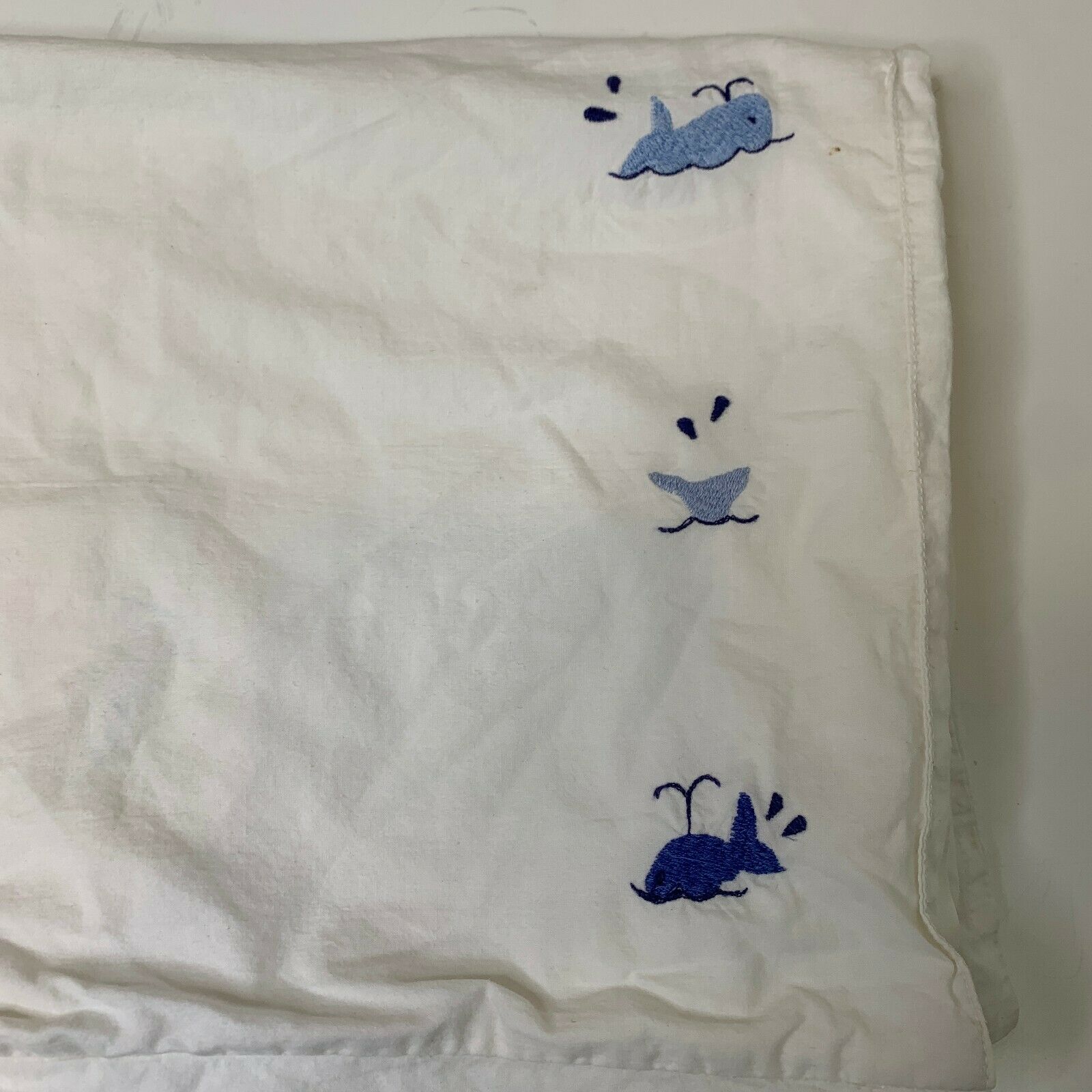 pottery barn kids pillowcase standard size made in India 100% cotton white bl - Fresh Stock Dated December 2025