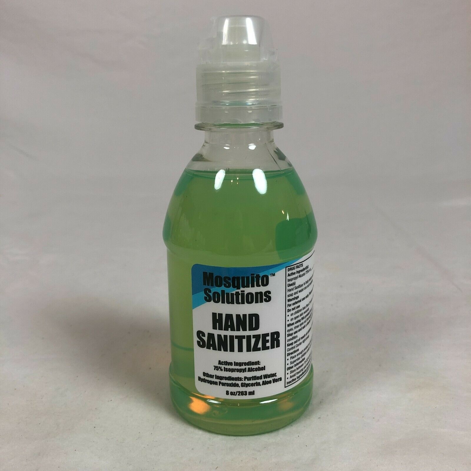 Mosquito Solutions Made in USA Hand Sanitizer 8 Oz./263 ml with Aloe - Fresh Stock Dated February 2026