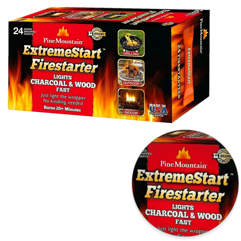 Pine Mountain ExtremeStart Wrapped Fire Starters, 24Starts Firestarter Wood Fire - Fresh Stock Dated December 2025