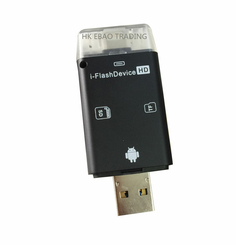 Black OTG SD TF Card Reader For iPhone 13 12 11 For iPad Samsung S5 S6 S7 Note 5 - Fresh Stock Dated February 2026