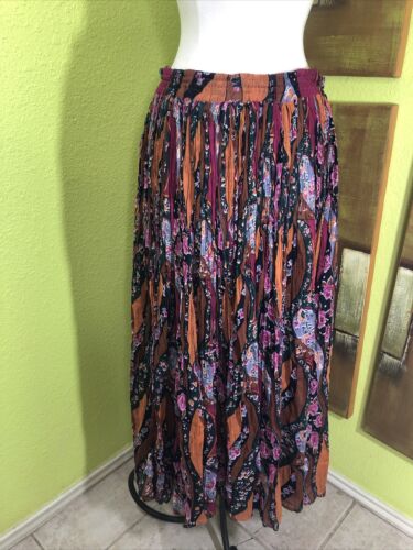 Vtg 80s 90s Floral Gypsy Full Sweep Gauze Boho Hippie Festival Maxi Skirt M/L - Fresh Stock Dated December 2025
