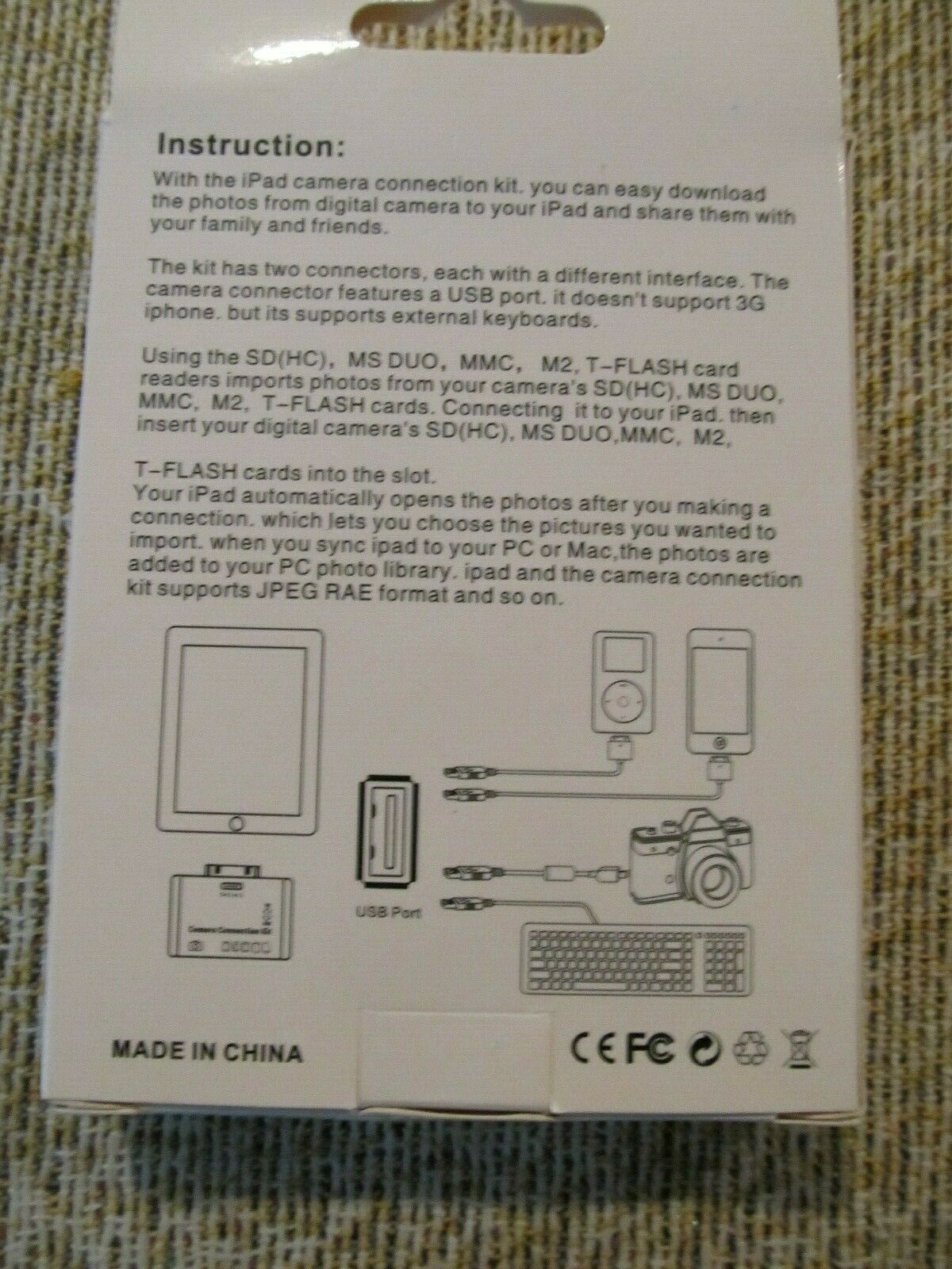 Camera Connection Kit for Apple iPad 5+1 in 1 (USB, microSD, TF, MS, M2, MMC,SD) - Fresh Stock Dated February 2026