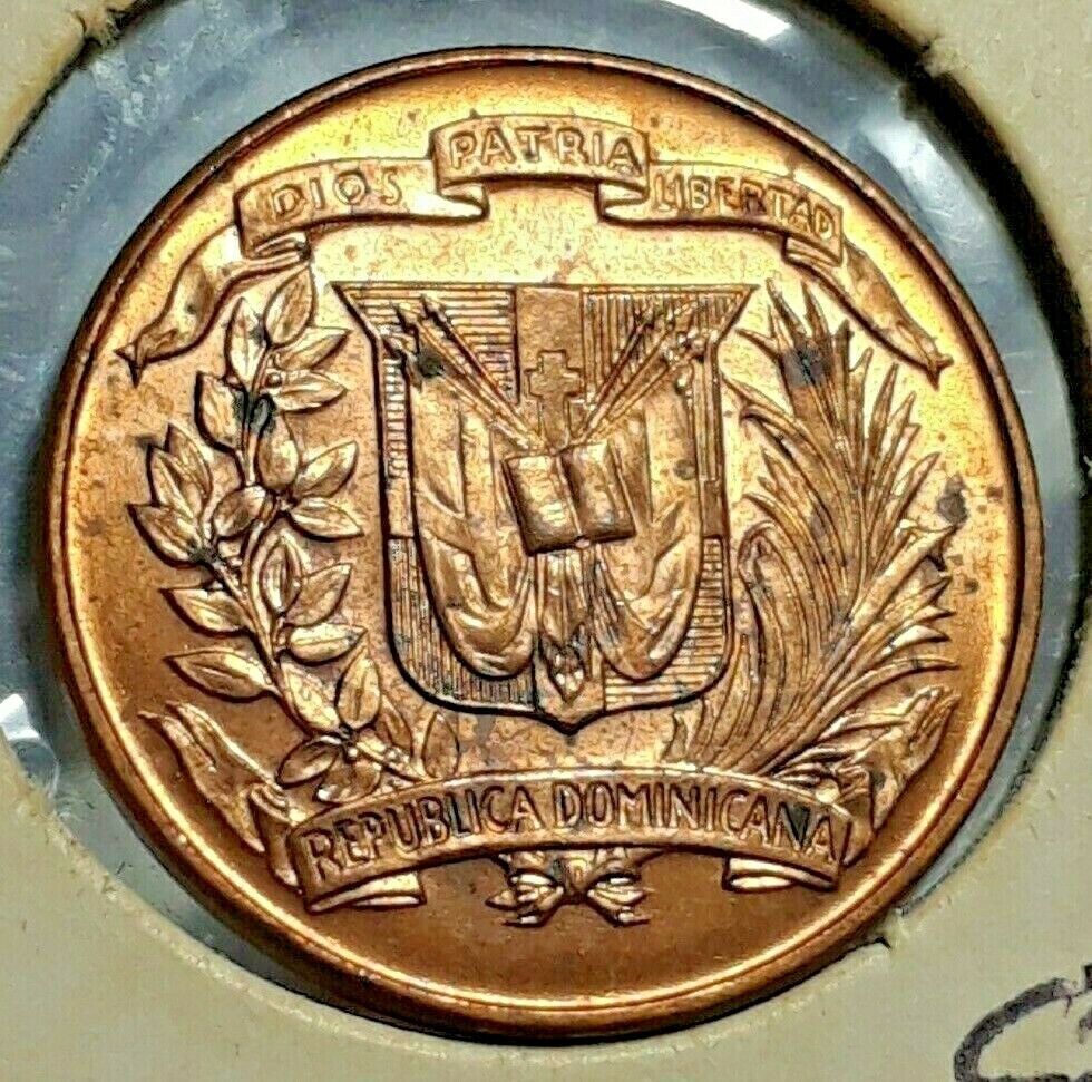 1957 Dominican Republic 1 Centavo Palmita Brilliant Uncirculated - Fresh Stock Dated February 2026
