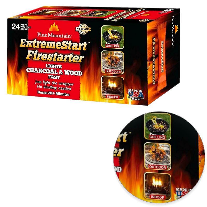 Pine Mountain ExtremeStart Wrapped Fire Starters, 24Starts Firestarter Wood Fire - Fresh Stock Dated December 2025