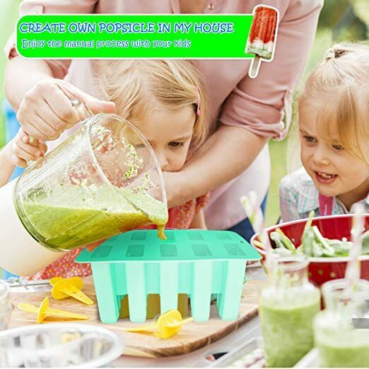 Silicone Popsicle Molds, 10 Cavities Ice Pop Molds Reusable - Fresh Stock Dated December 2025
