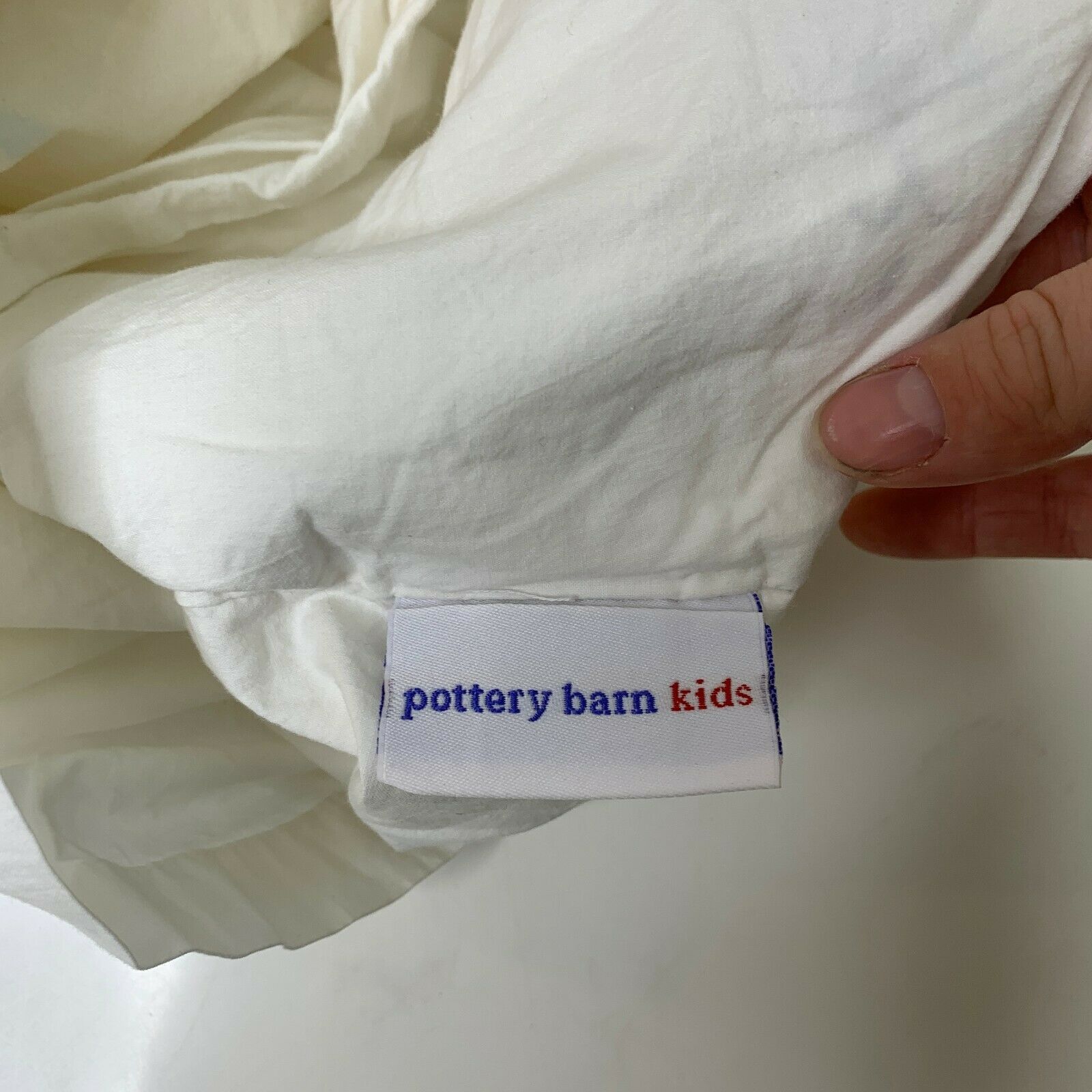 pottery barn kids pillowcase standard size made in India 100% cotton white bl - Fresh Stock Dated December 2025