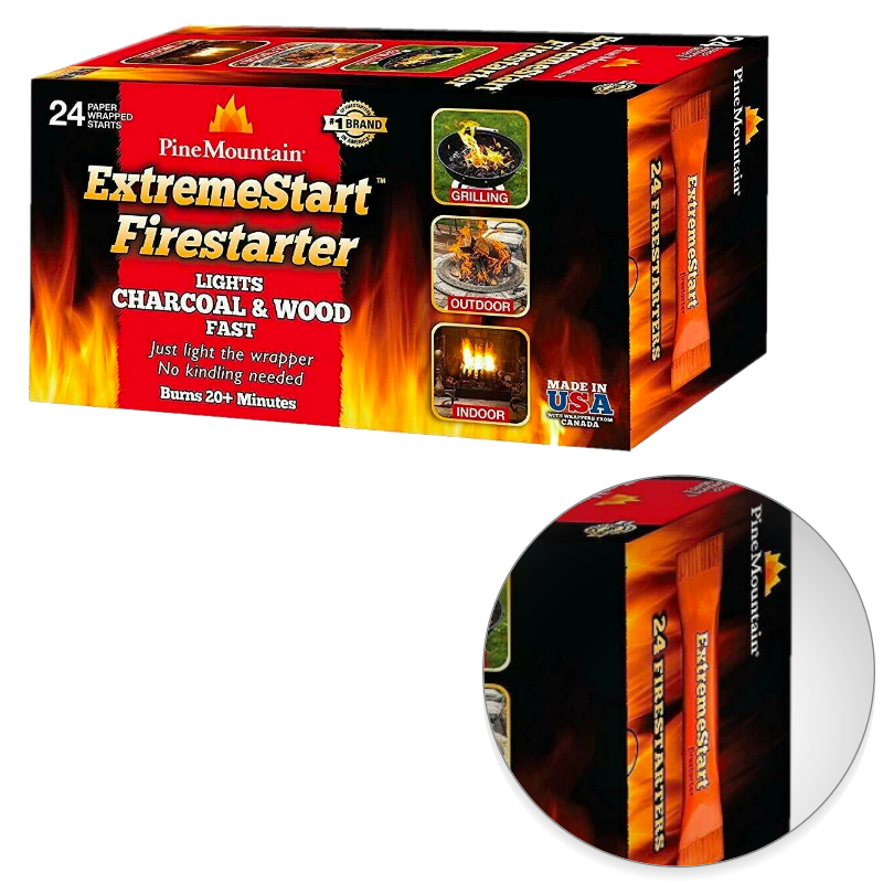 Pine Mountain ExtremeStart Wrapped Fire Starters, 24Starts Firestarter Wood Fire - Fresh Stock Dated December 2025