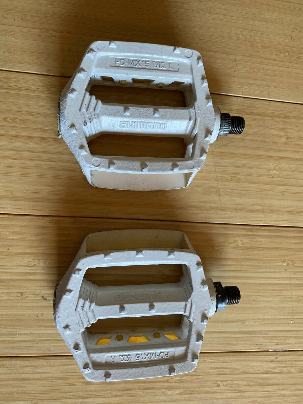 SHIMANO 1/2 PD-MX15 White Pedals OLD SCHOOL BMX For 1pc Cranks - Fresh Stock Dated December 2025