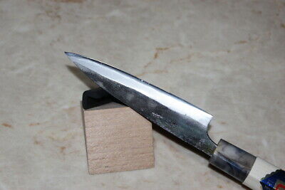 Japanese Kurouchi petty knife white 1 steel 120 mm magnolia handle Tsukasa USA - Fresh Stock Dated December 2025