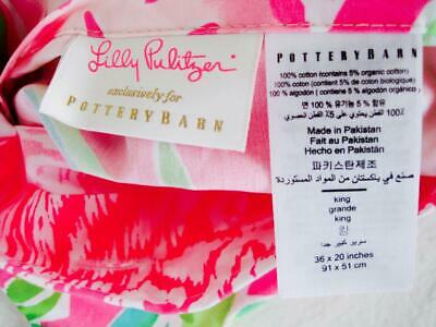 Pottery Barn 1 Lilly Pulitzer Alotta Colada King Sham NWOT Pink Green 36