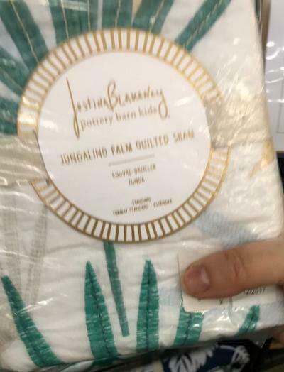 Pottery Barn Kids Justina Blakeney Jungalino Palm Tree Standard Sham Quilted New - Fresh Stock Dated December 2025