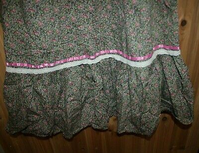 Vtg Floral Prairie Boho Maxi A-line Floral Lace Skirt Long 25