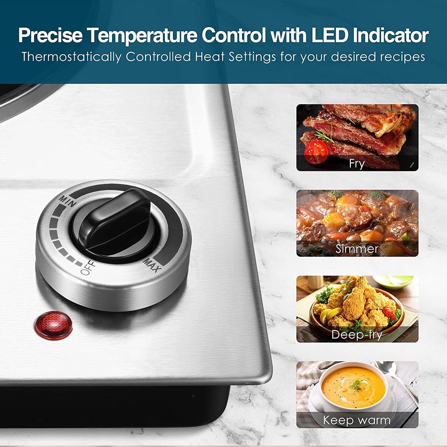 1200W Electric Hot Plate, Portable Ceramic Countertop Infrared Burner - Fresh Stock Dated February 2026