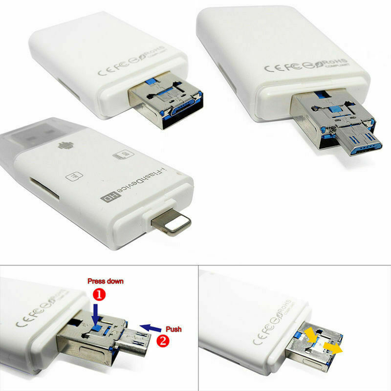 Black OTG SD TF Card Reader For iPhone 13 12 11 For iPad Samsung S5 S6 S7 Note 5 - Fresh Stock Dated February 2026