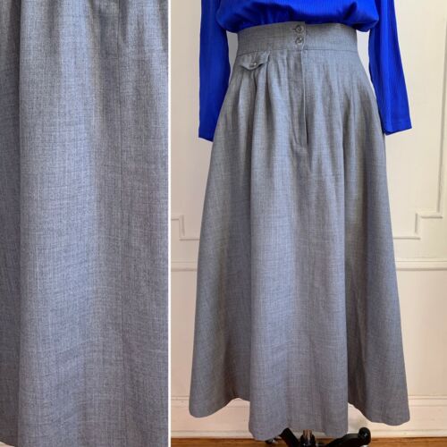 Vintage 80s Grey Pleated Skirt - Fresh Stock Dated December 2025