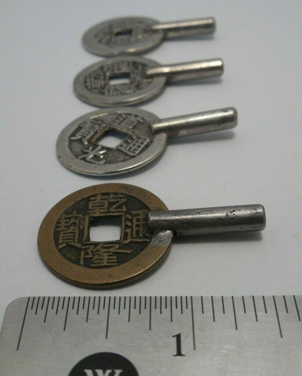 Lot of 4 - Chinese Cash Coin & Like - Made Into Key Form - Fresh Stock Dated February 2026