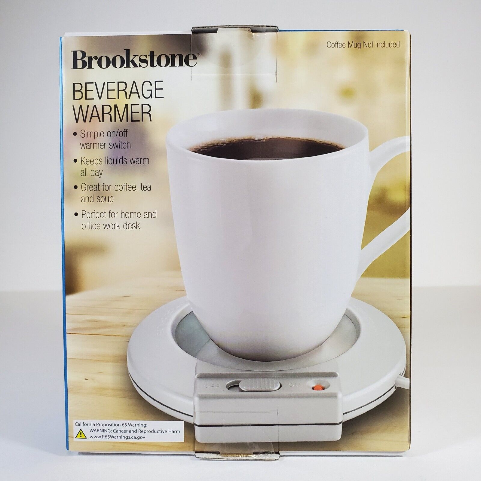 Brookstone Desktop Beverage Warmer Coffee Tea Soup Mug Simple On/Off Switch - Fresh Stock Dated February 2026