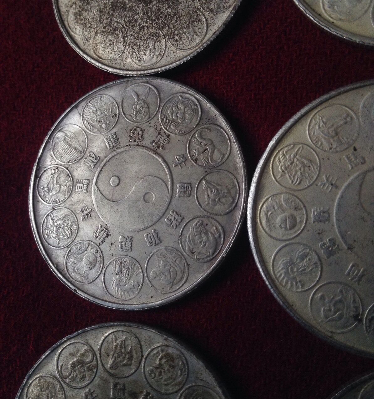 China Silver Zodiac Medal Coin Horse Tiger Dragon Ying Yang Calligraphy Antique - Fresh Stock Dated February 2026