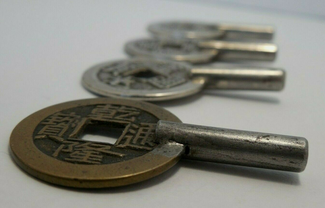 Lot of 4 - Chinese Cash Coin & Like - Made Into Key Form - Fresh Stock Dated February 2026