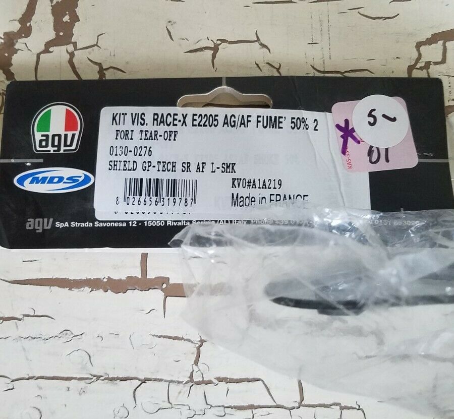 NEW AGV Visor E2205 Fume 50% KVO#A1A219 - Fresh Stock Dated February 2026