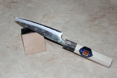 Japanese Kurouchi petty knife white 1 steel 120 mm magnolia handle Tsukasa USA - Fresh Stock Dated December 2025