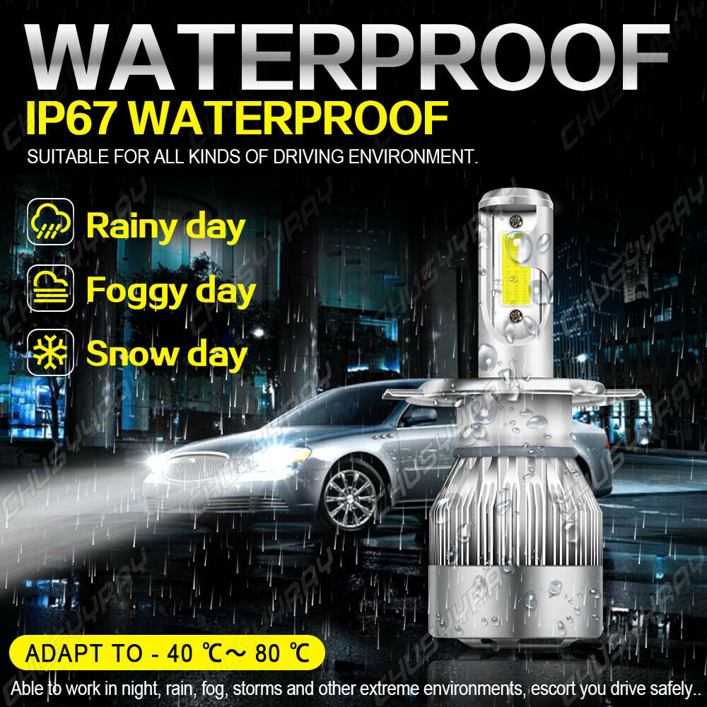 High Power HID LED Headlight H4 Bulb Lights Bulbs for Yamaha Zuma 2002-2015 - Fresh Stock Dated February 2026