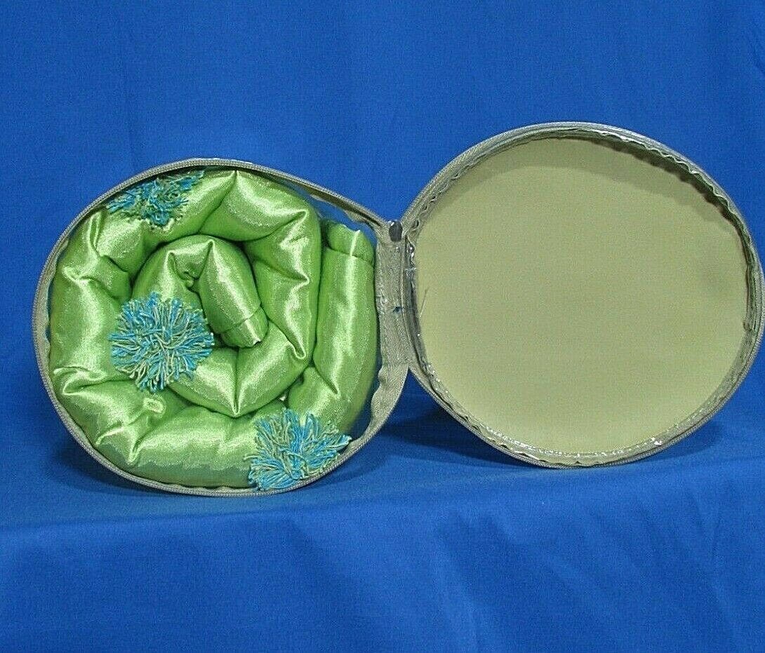 NIP POTTERY BARN PB Teen YUMMI PUFF PomPom LIME GREEN Satin STANDARD SHAM - Fresh Stock Dated December 2025