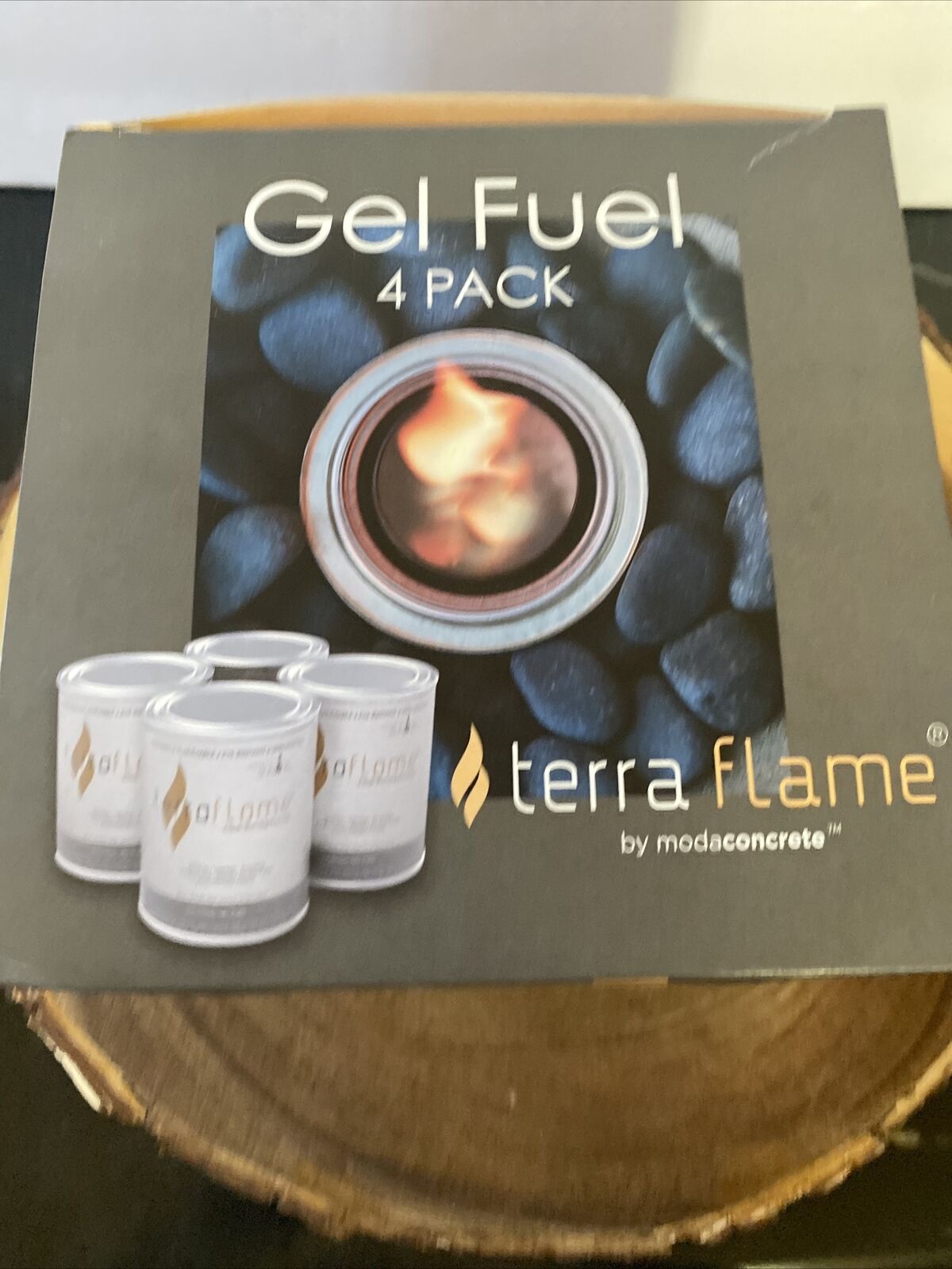 Terra Flame Clean Burning Odorless Gel Fuel 13 oz - 4 Pack New Open Box - Fresh Stock Dated December 2025