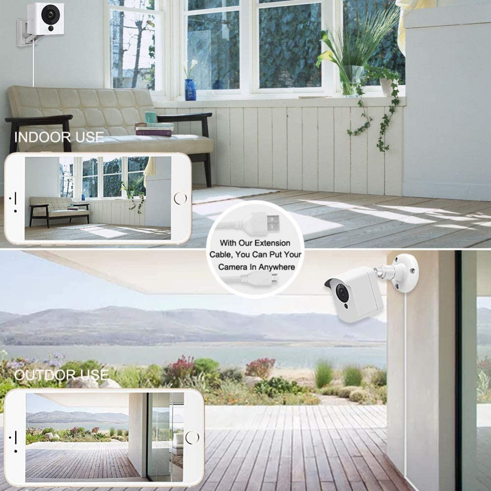 2-Pack 25ft USB to Micro Extension Power Cable Compatible for Wyze White - Fresh Stock Dated February 2026