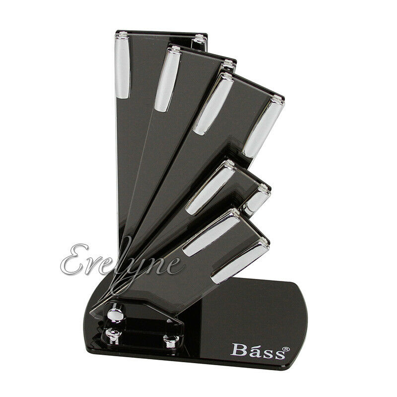 Evelyne 5 pcs Chef Cutlery Stainless Steel Kitchen Knife Block Set Red Handle - Fresh Stock Dated December 2025