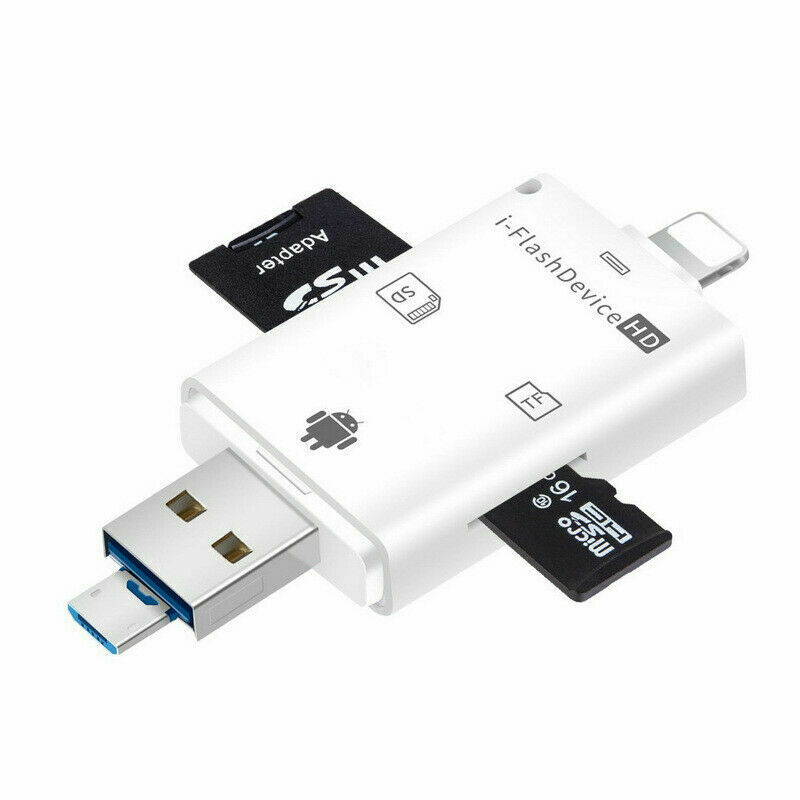 Black OTG SD TF Card Reader For iPhone 13 12 11 For iPad Samsung S5 S6 S7 Note 5 - Fresh Stock Dated February 2026