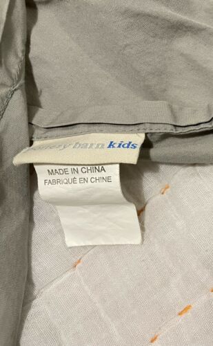 Pottery Barn Kids Quilted Euro Pillow Sham Orange Gray - Fresh Stock Dated December 2025