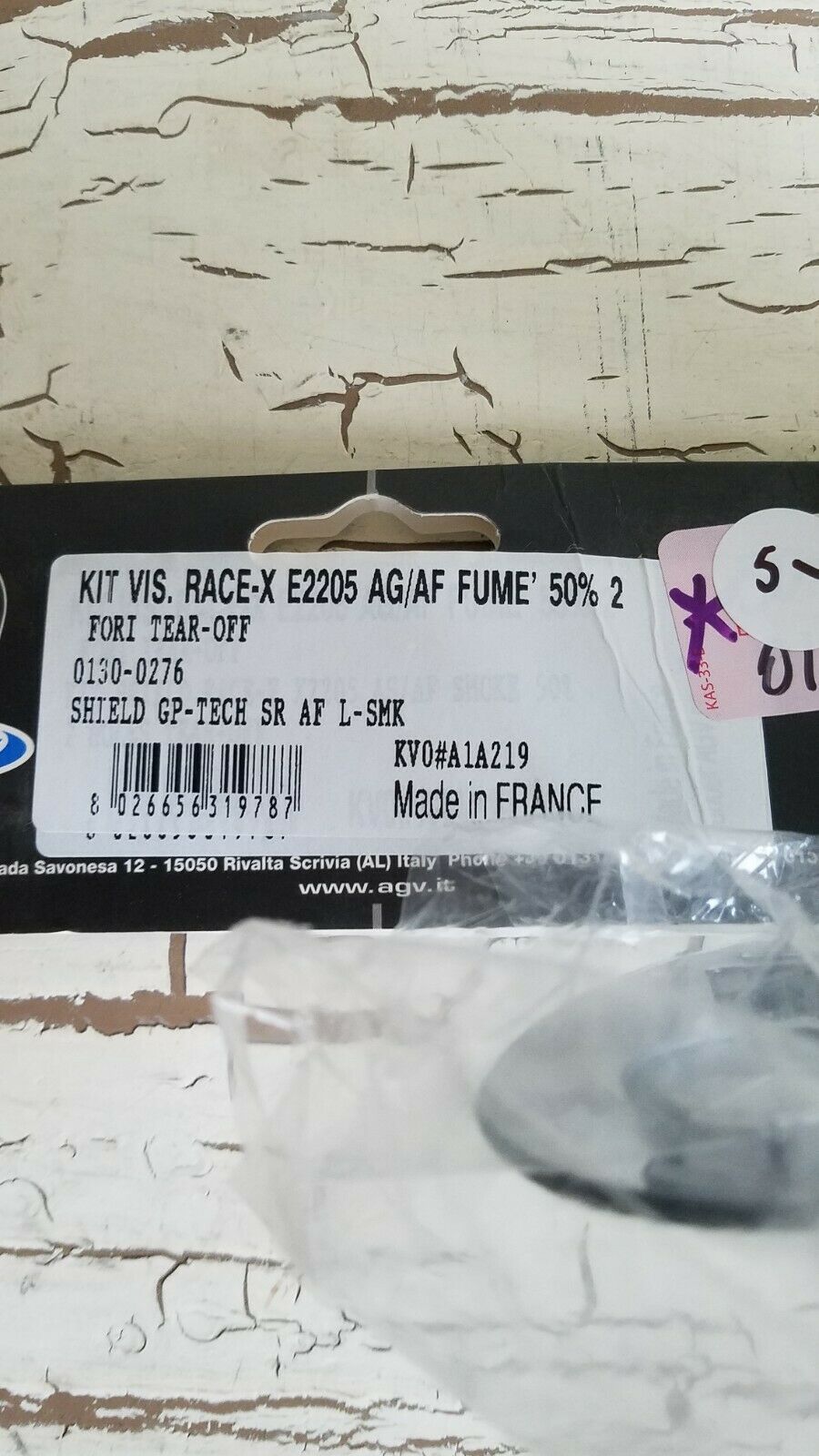 NEW AGV Visor E2205 Fume 50% KVO#A1A219 - Fresh Stock Dated February 2026