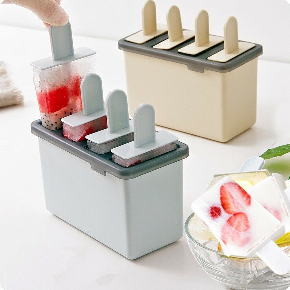 Frozen Popsicle Molds Ice Cream Pop Maker Freezer Sticks with Trays Fruit Summer - Fresh Stock Dated December 2025
