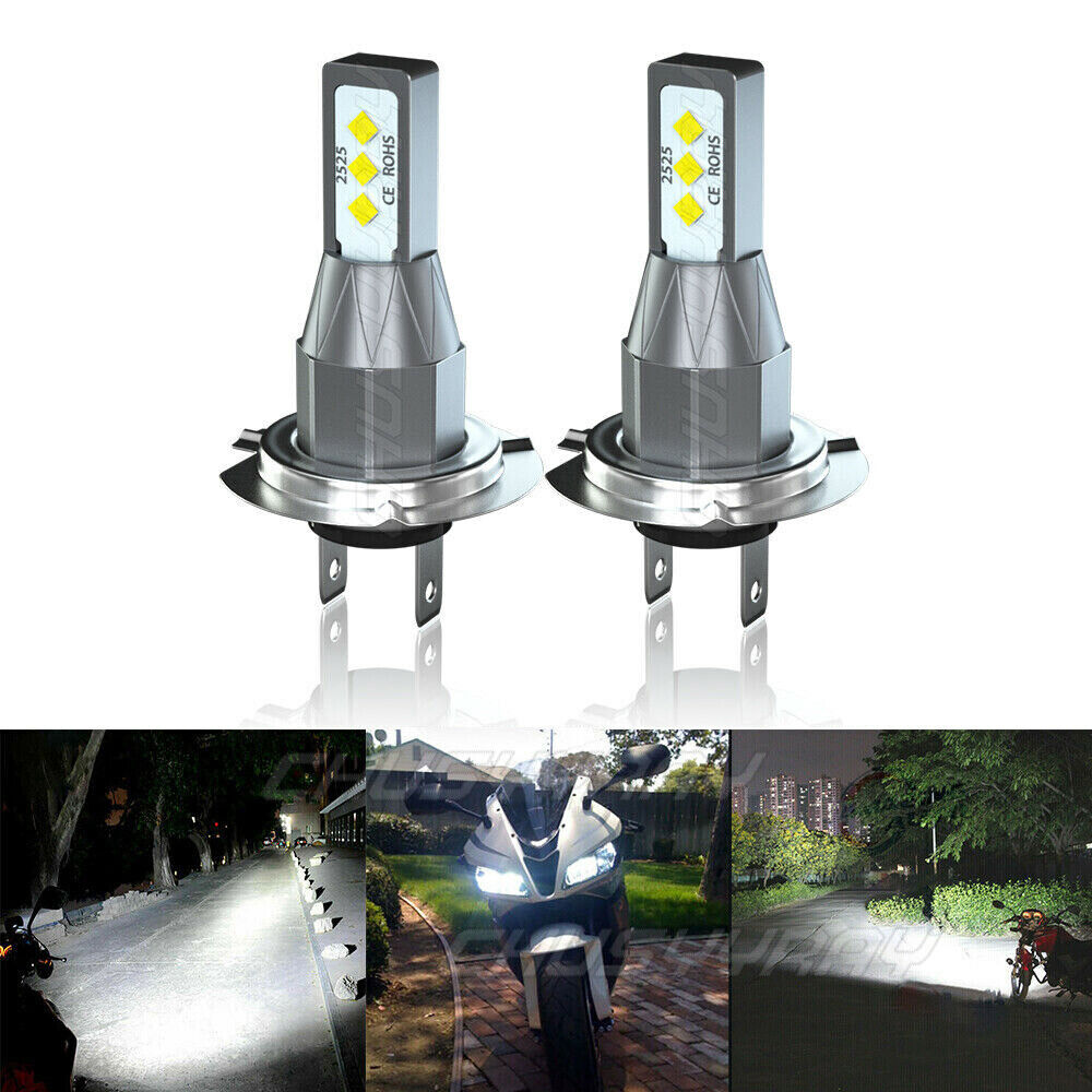 Pair Super White H7 LED Motorcycle Headlight Bulbs Kit for Yamaha YZFR6 YZFR1 - Fresh Stock Dated February 2026