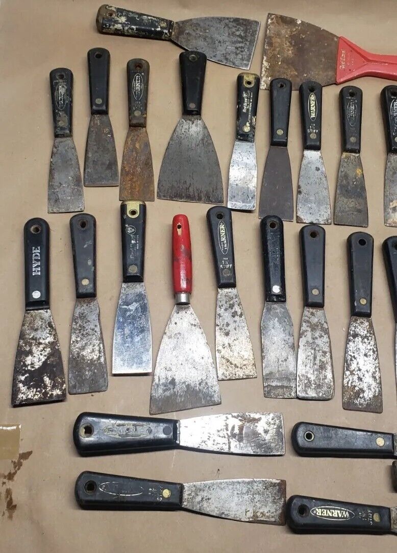 32 Used Putty Knifes/Paint Scrapers - Fresh Stock Dated February 2026