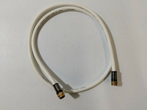 CE Tech 3ft RG6U Coaxial F Male Cable White 18AWG 75OHM For Internet Or Cable TV - Fresh Stock Dated December 2025