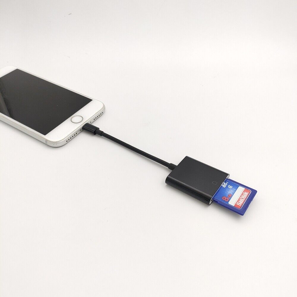 Black SD Card Reader Memory Card Reader Trail Camera Viewer Adapter for iPhone - Fresh Stock Dated February 2026