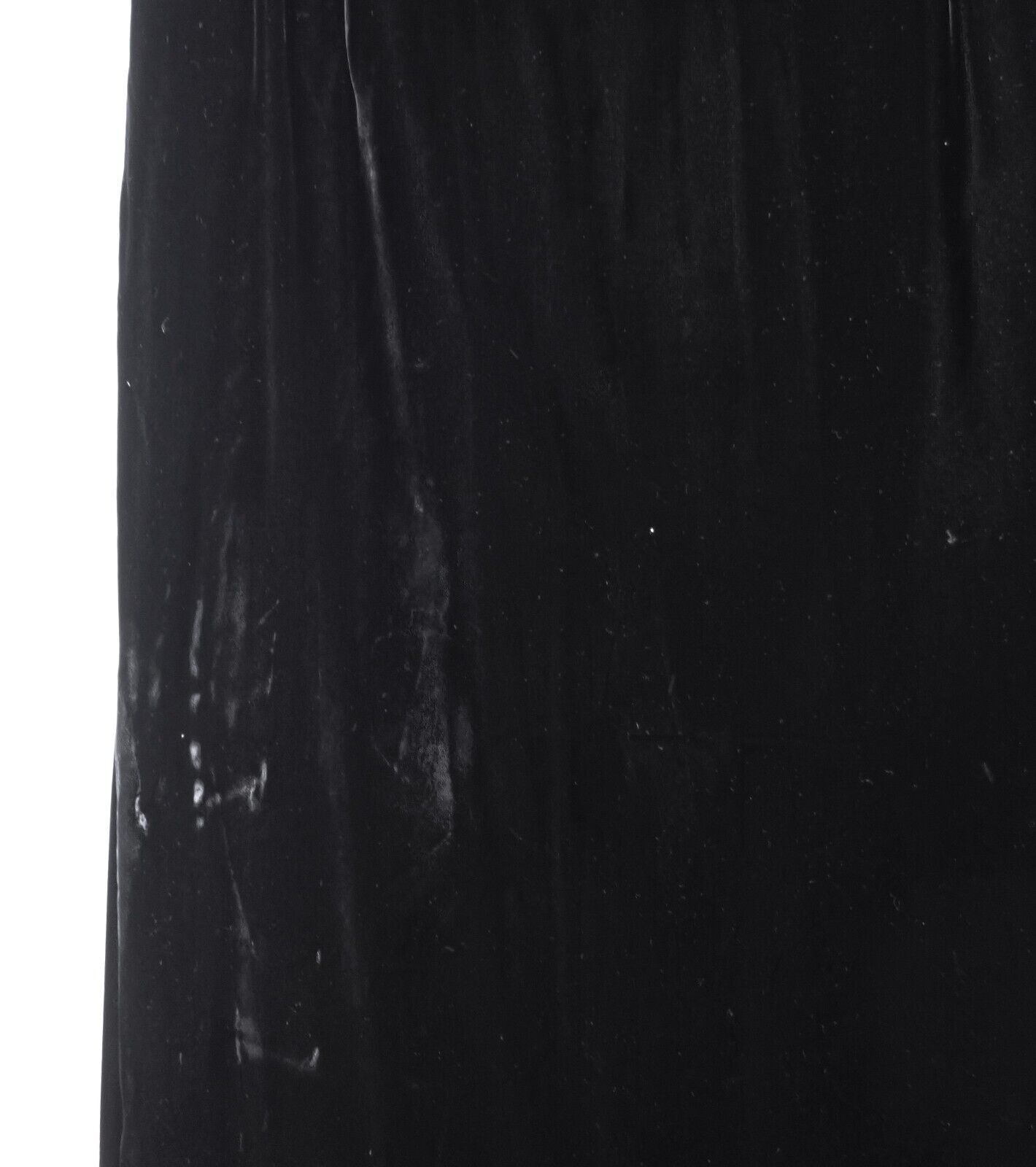 Vintage 80s Solid Black Plush Velvet Long Straight Skirt 28