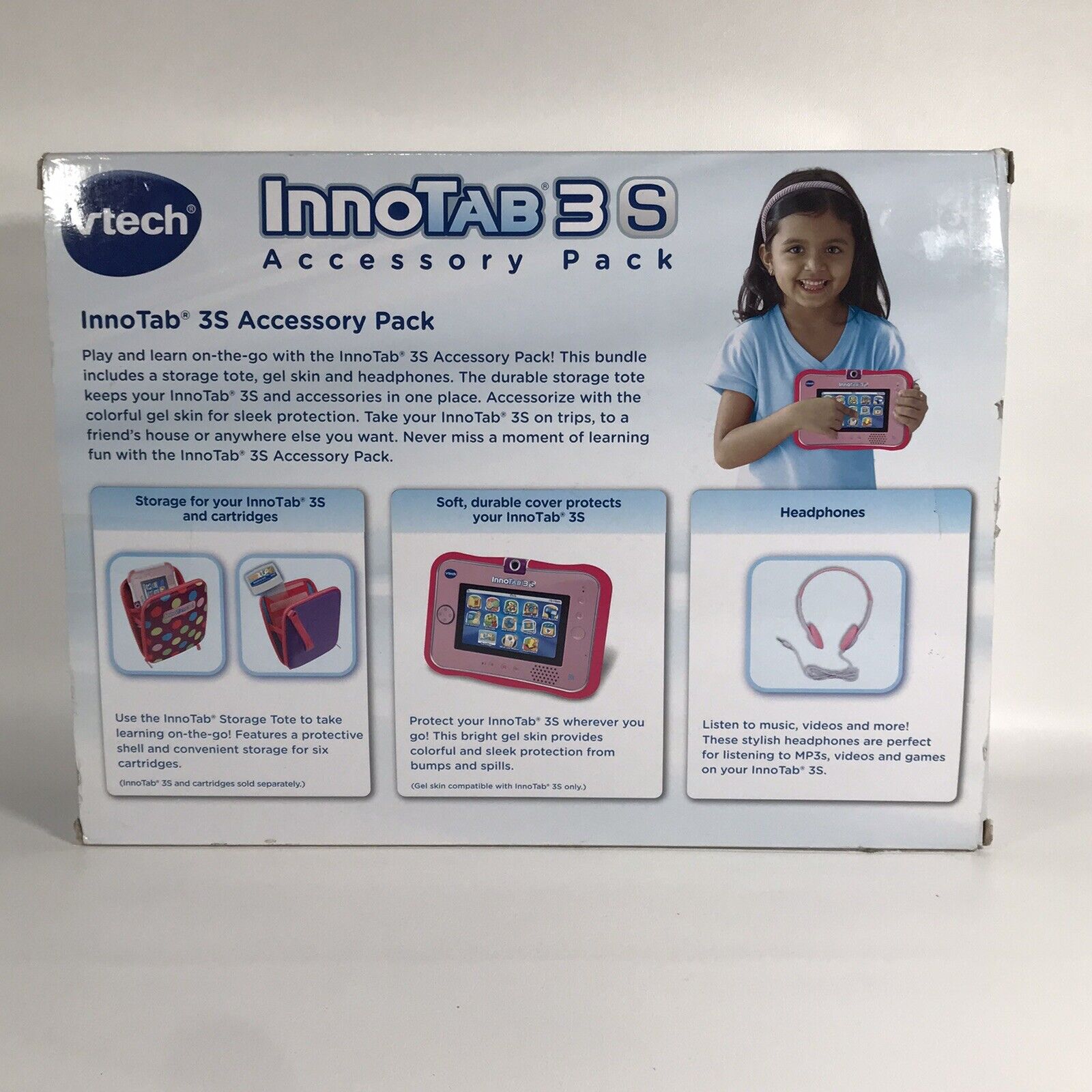 Vtech Innotab 3s Accessory Pack Pink Polka Dot Gel Skin Headphones Storage Tote - Fresh Stock Dated February 2026