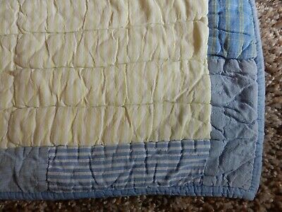 Set of 2 Pottery Barn Kids Quilted Blue PLAID Pillow Case/SHAMs {Fabric} Pair - Fresh Stock Dated December 2025