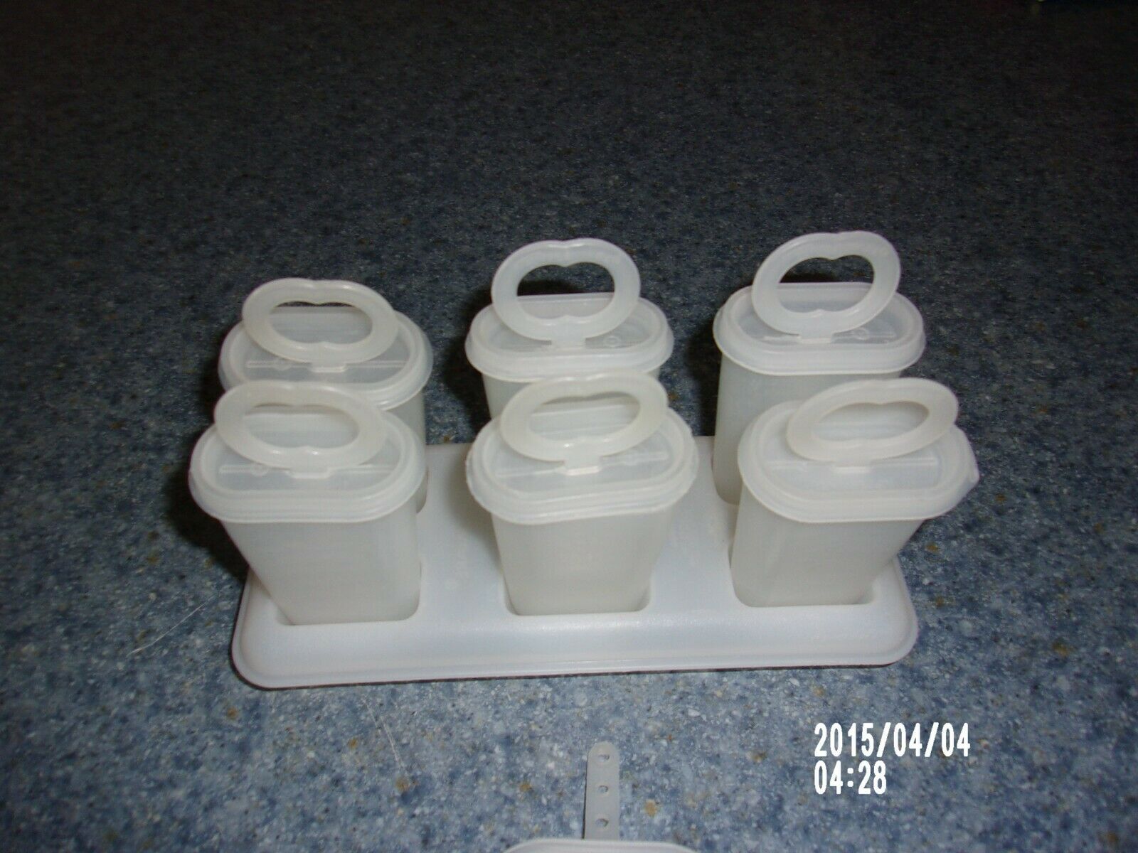 set 6 Tupperware popsicle  molds # 481 Ice Tups  white vintage GUC - Fresh Stock Dated December 2025
