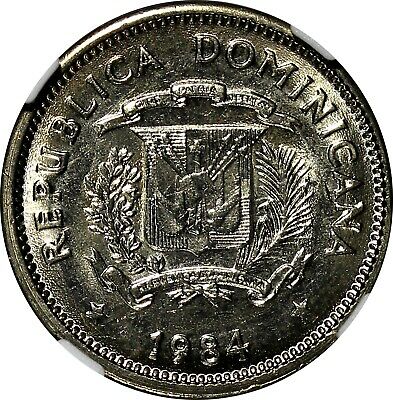 DOMINICAN REPUBLIC 1984 MO 5 Centavos NGC MS65 Sanchez and Mella KM# 59 (15) - Fresh Stock Dated December 2025