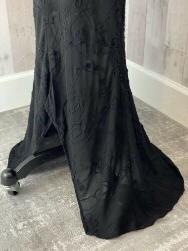 Vintage 1980s Sheer Black Maxi Skirt “Ghost” British Designer Made in England S - Fresh Stock Dated February 2026